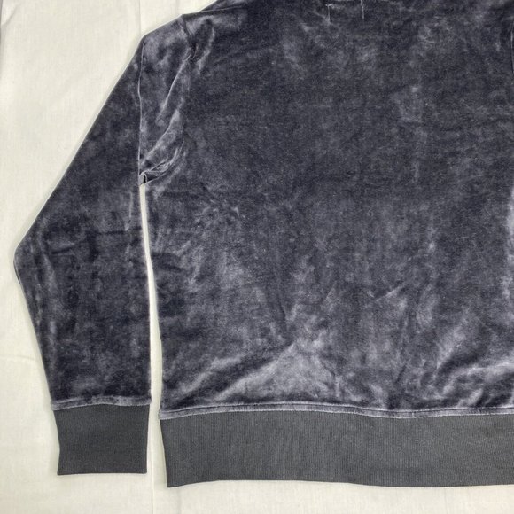 NWT Goodlife Charcoal Black Velour Full Zip Sweat Track Jacket Large Loungewear - Picture 10 of 12